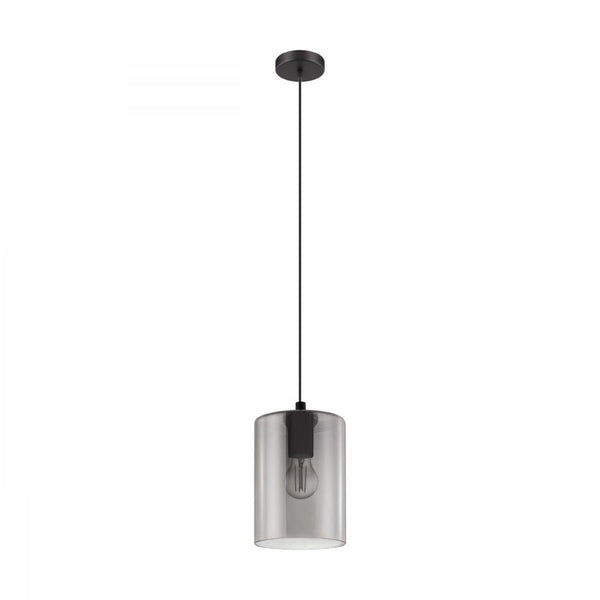 Buy Pendant lights australia - Cadaques 1 Light Pendant Black & Black Transparent 160mm - 98585N