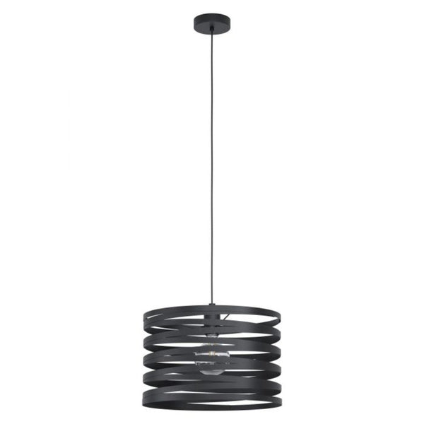 Cremella 1 Light Pendant Large Black Steel - 99345N