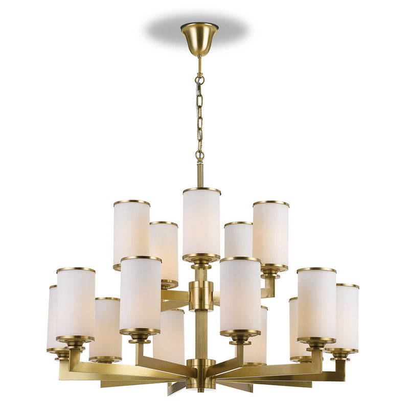 Ahern 15 Light Pendant Brass & Opal - AHERN PE15-BS+OP