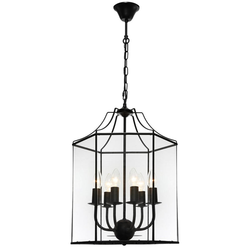 Arcadia 6 Light Pendant Black - ARCA6PBLK