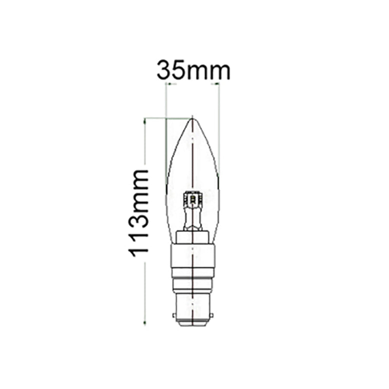 Candle LED Globe BC 4W 240V Clear Glass 3000K - CAN2D