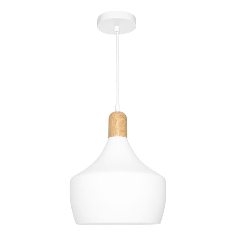 Bevo Pendant Light Satin White Metal - BEVO1PWHT