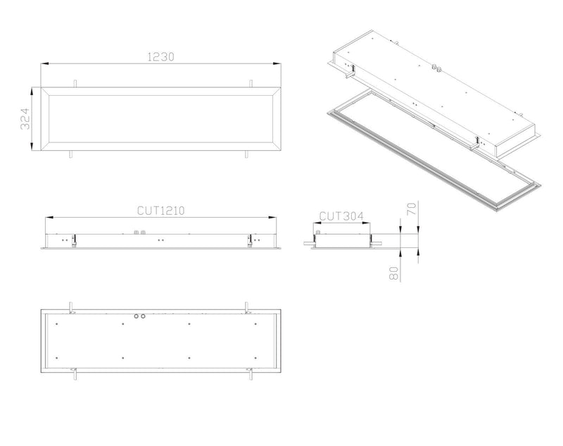 LED Panel Light W324mm 53W White Aluminium 4000K - S9794/312CW