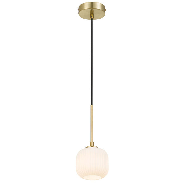 Bobo 1 Light Pendant Antique Gold & Opal Matt - BOBO PE01-AGOM