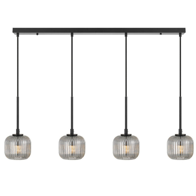 Bobo 4 Light Island Pendant Black & Smoke - BOBO PE04-BKSM