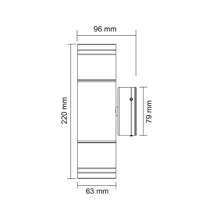 BONDI Up / Down Wall Light 8W Stainless Steel Aluminium 3CCT - SE7122TC/SLS