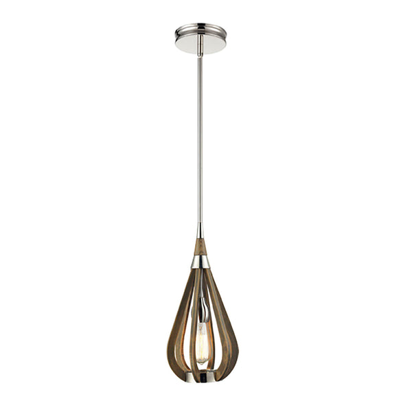 Bonito 1 Light Taupe Wood Small Pendant - BONITO1