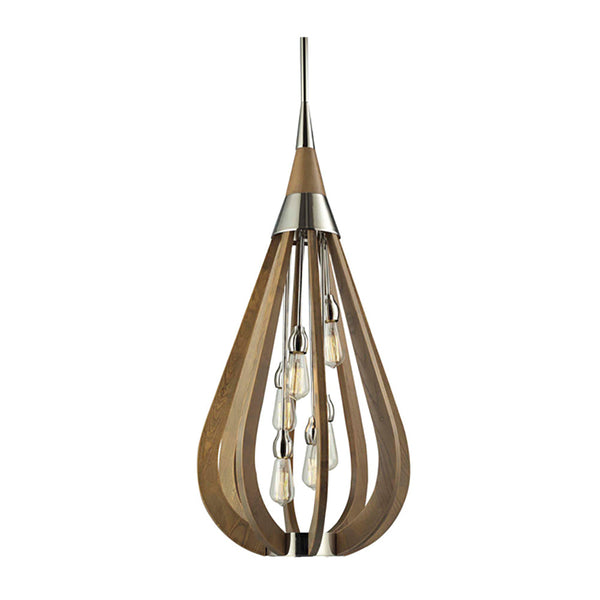 Bonito 6 Light Taupe Wood Large Pendant - BONITO3