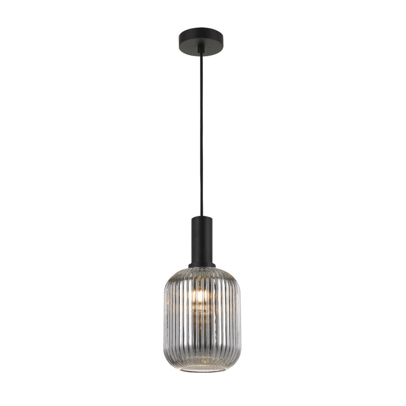 Bonura 1 Light Pendant 140mm Black & Smoke - BONURA PE14-BKSM