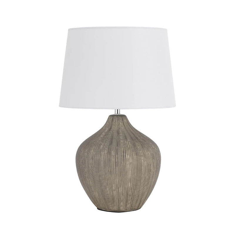 BORNEO Table Lamp Light Bronze Ceramic / White Fabric - BORNEO TL-BZWH