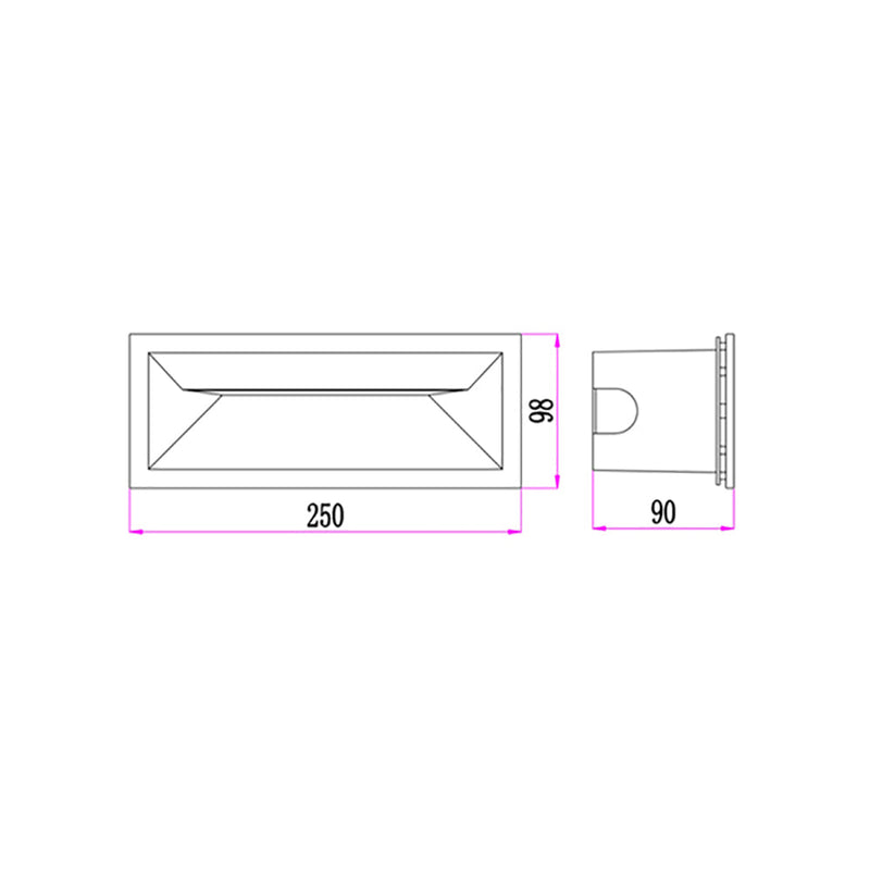 Exterior LED Recessed Brick Light Dark Grey 13W 3000K - BRICK0001