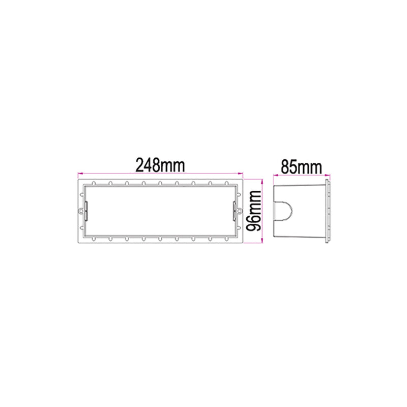 Exterior LED Recessed Brick Light Dark Grey 13W 3000K - BRICK0001