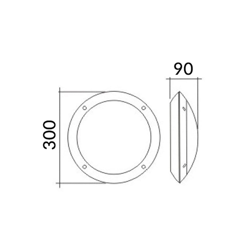 LED Bulkhead Light Round 12W Black IP66 - BULK1