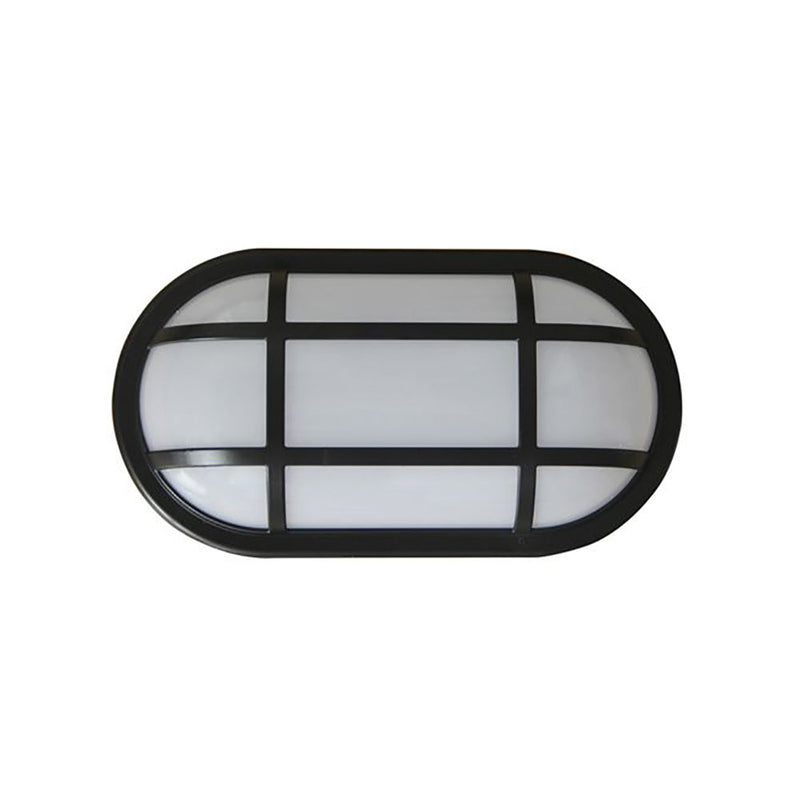 LED Bulkhead Light Oval 12W Black 3000K IP65 - BULK11