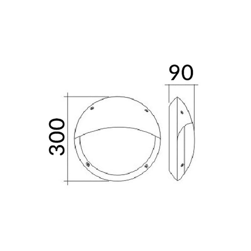 Eyelid LED Bulkhead Light Round 12W Black 4000K IP66 - BULK7