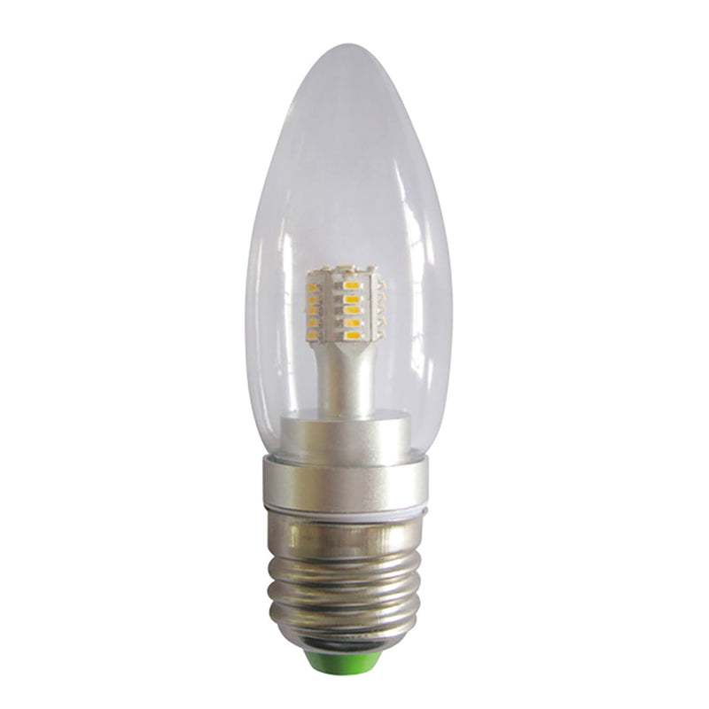 Candle LED Globe SBC 4W 240V L110mm Clear Glass 3000K - CAN4