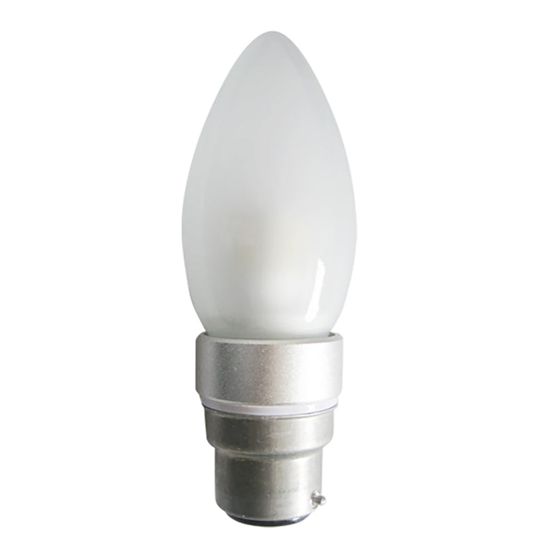 Candle LED Globe BC 4W 240V L105mm Frosted Glass 3000K - CAN10