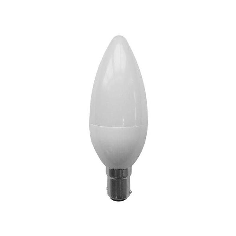 Candle LED Globe SBC 6W 240V Frosted Aluminium 3000K - CAN28A