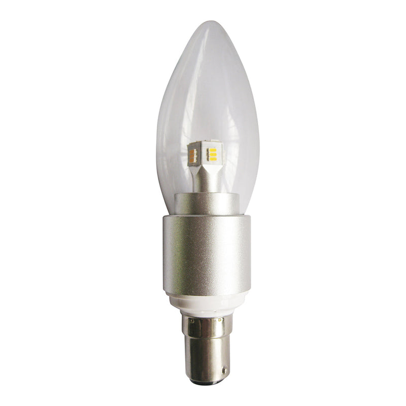 Candle LED Globe SBC 4W 240V L124mm Clear Glass 5000K - CAN8D