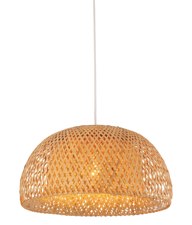 Interior Natural Bamboo Finish 1 Light Pendant 450mm - CANASTA2