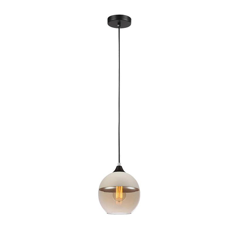 Casa 1 Light Pendant White With Amber Wine Glass Shape Shade - CASA2