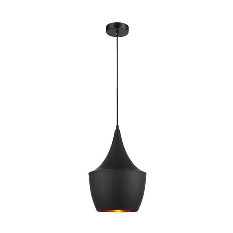 Caviar 1 Light Pendant Black With Angled Bell Shape Shade - CAVIAR5