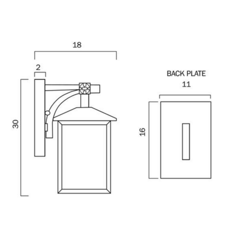 Coby 1 Light Wall Light 180mm IP44 Brass, Clear - COBY EX18-BRS