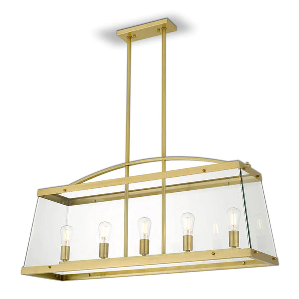 Colair 5 Light Pendant Solid Brass - COLAIR PE5-BRS