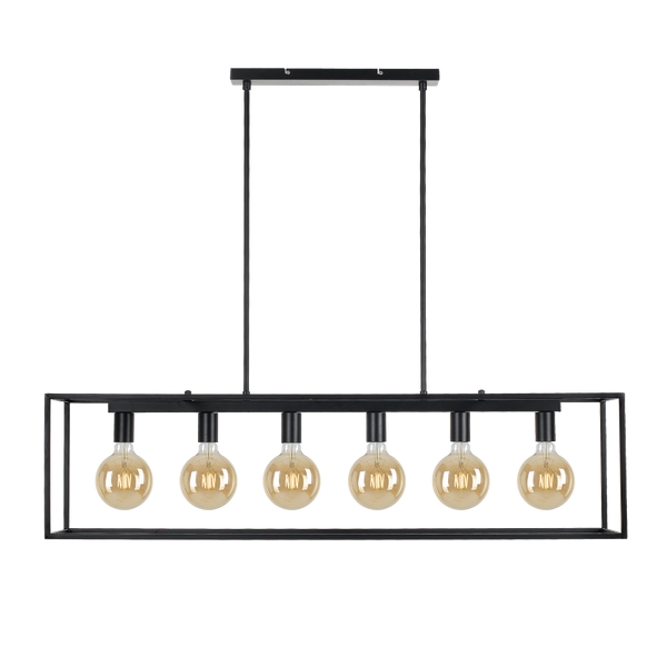 Collins 6 Light Pendant Black Matt - COLLINS PE6-BK