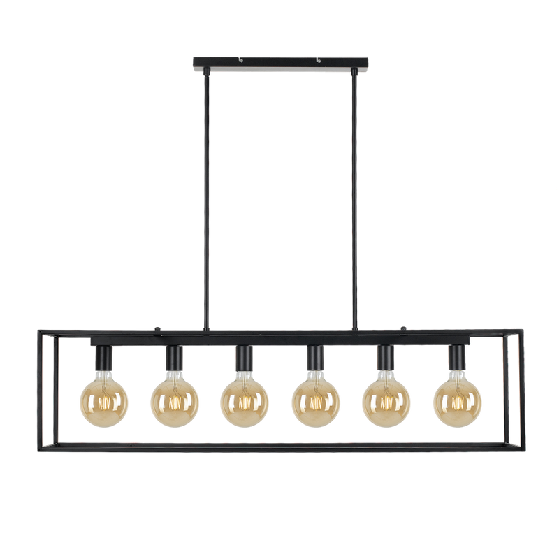 Collins 6 Light Pendant Black Matt - COLLINS PE6-BK