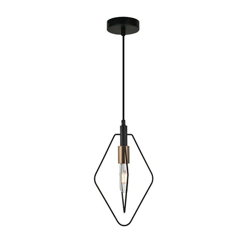 Contour 1 Light Pendant Black Wire Diamond Shape - CONTOUR3