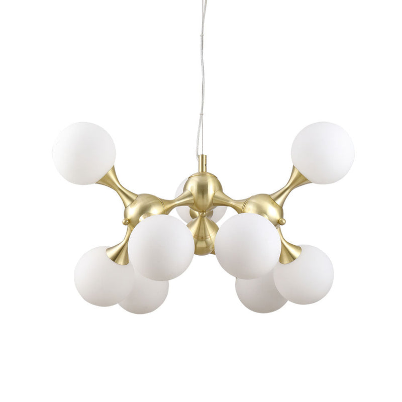 COSMIC Pendant 9 Lights Matt Brass Metal / Opal Glass - COSMIC PE80-BM