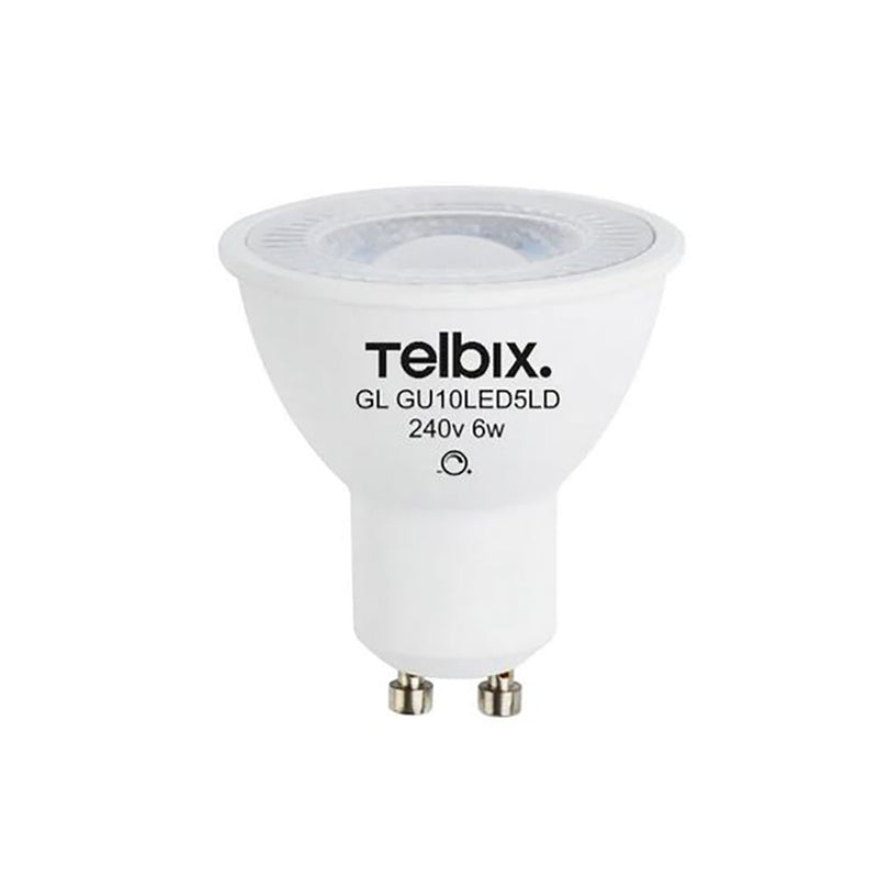 LED Globe GU10 240V 5W White Polycarbonate 5000K - GL GU10LED5LD-85