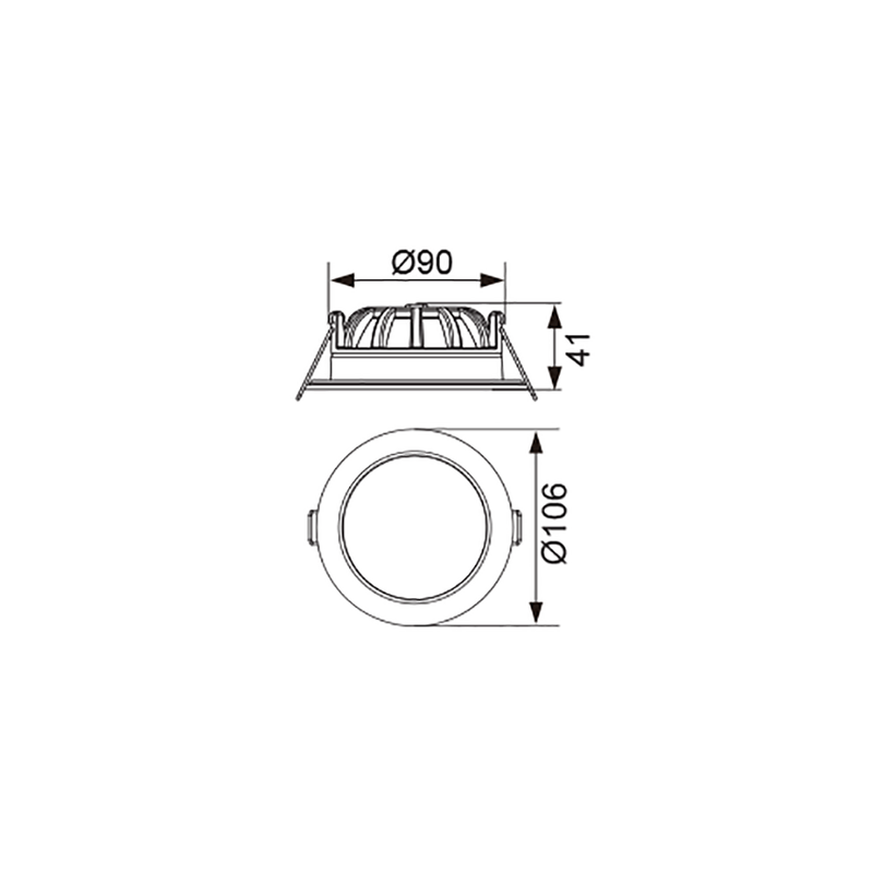 Clasp Flush Recessed LED Downlight White Metal 3CCT -171001