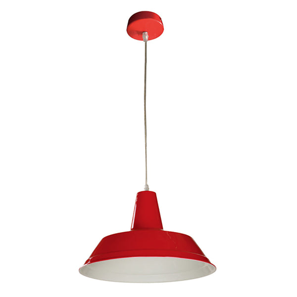 Divo Angled Dome Shape 1 Light Pendant Red - DIVO7