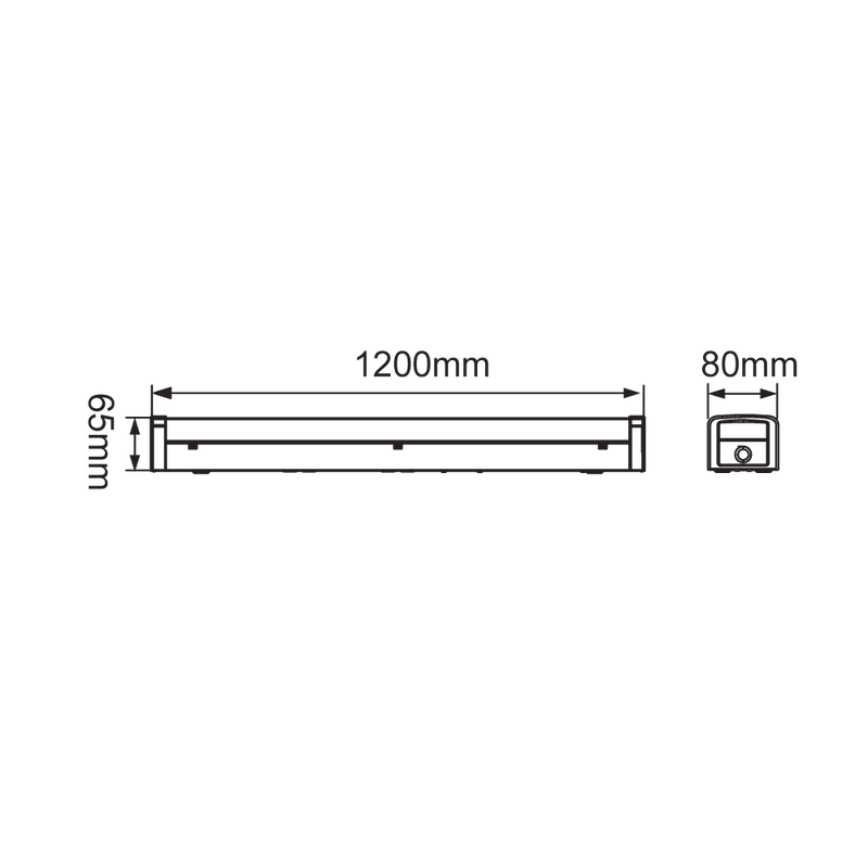 Stellar V LED Batten Light With Sensor L1200mm White Metal 5 CCT - 211024DS