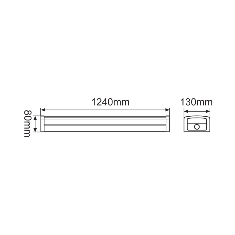 Stellar V Wide Emergency LED Batten With Sensor 40W White Metal 5CCT - 211026DEMS