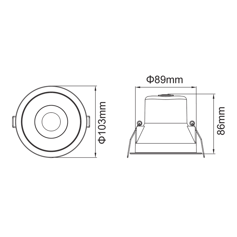 Marklite Recessed LED Downlight Black Polycarbonate 3CCT - 171014BK