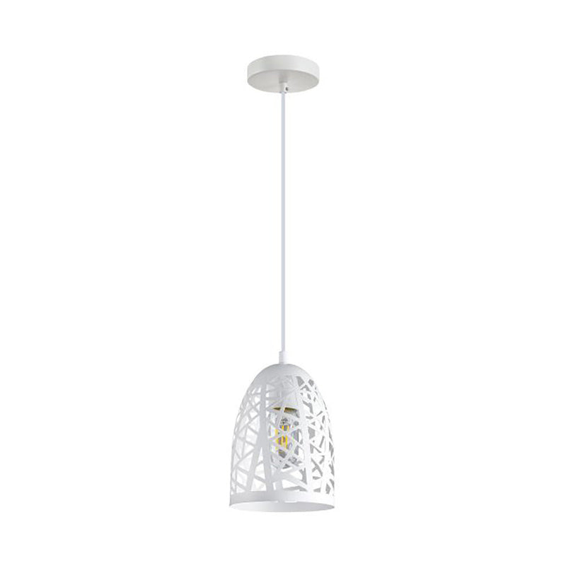 Interior Iron Cage Ellipse Shape 1 Light Pendant White - ESCAMA2