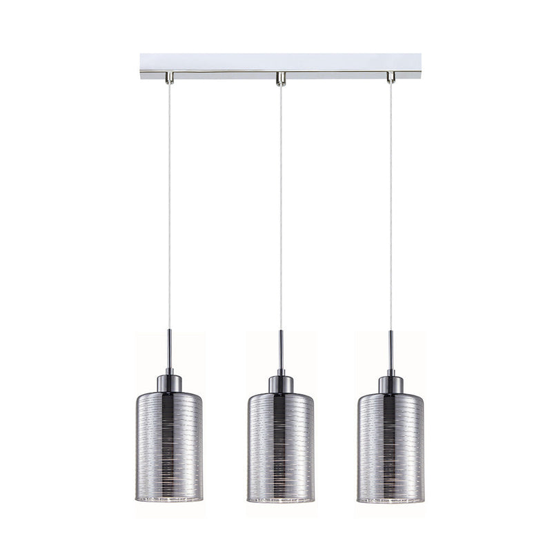 Interior Iron & Chrome Glass 3 Light Island Pendant - ESPEJO1X3S