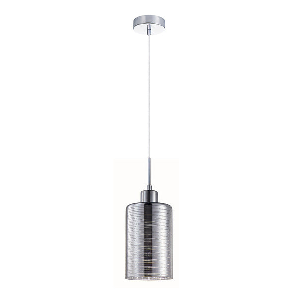 Interior Iron & Chrome Glass 1 Light Pendant - ESPEJO1