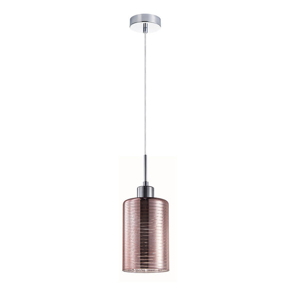 Interior Iron & Rose Gold Glass 1 Light Pendant - ESPEJO2