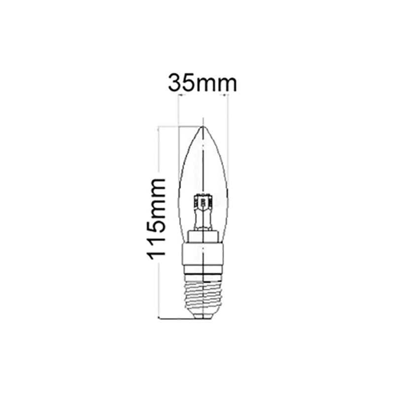 Candle LED Globe ES 4W 240V L115mm Frosted Glass 3000K - CAN9D