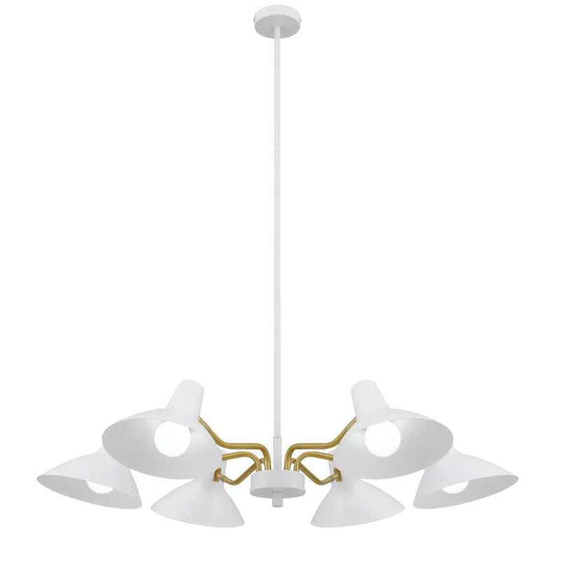 Farbon 6 Lights Pendant White/Brass Matt Metal - FARBON PE6-WH