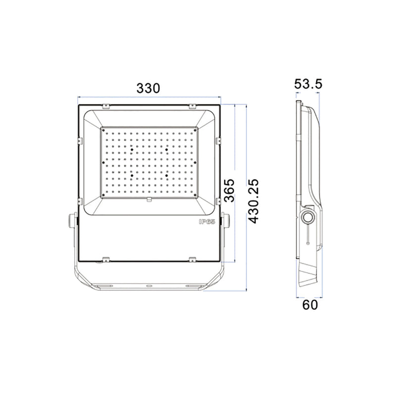 LED Flood Light Black 150W 5000K IP65 - FLOOD22