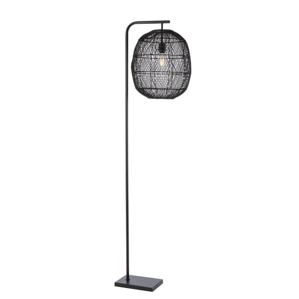 RANA Floor Lamp W500mm Black Iron / Rattan - RANA FL40BK