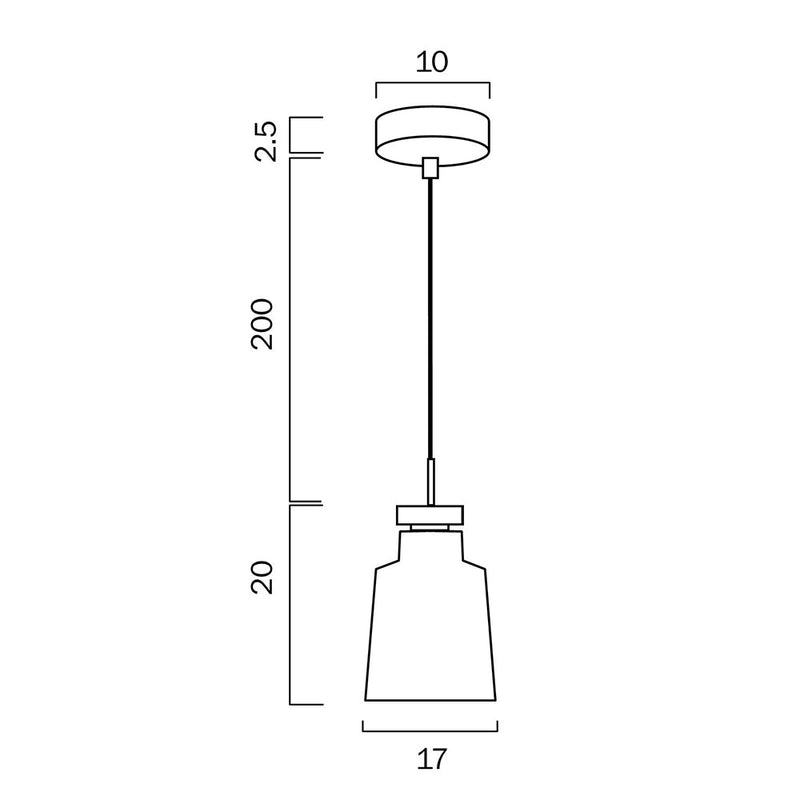 Fredi 1 Light Pendant 170mm Nickel & Grey - FREDI PE17-GY