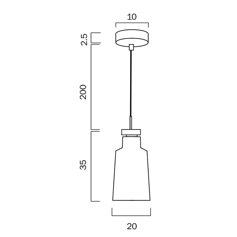 Fredi 1 Light Pendant 200mm Nickel & Grey - FREDI PE20-GY