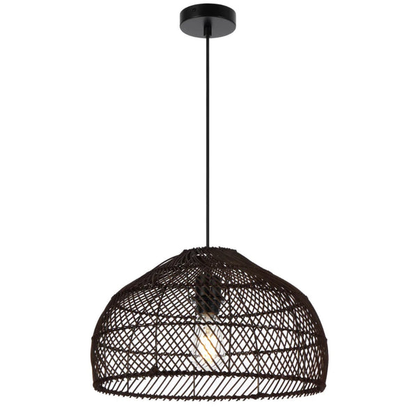 Frya Pendant Light W400mm Brown Iron / Rattan - FRYA PE40-BRN