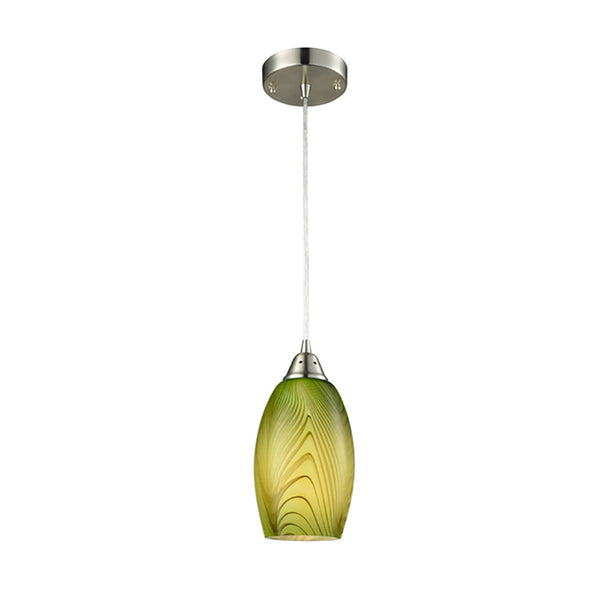 GLAZE Ellipse Hand Blown Glass 1 Light Pendant Green - GLAZE2